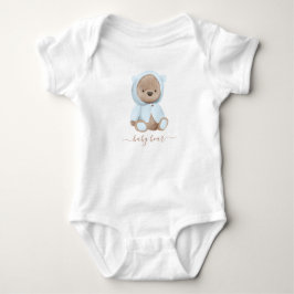 Neutral Dusty Blue Teddy Bear Baby Bear Strampler