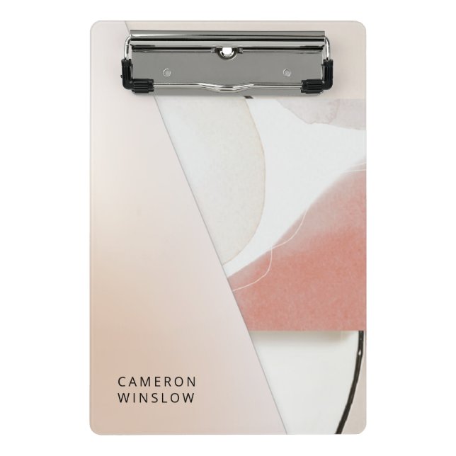 Neutral Earth Tone Modern Abstrakt Mini Klemmbrett (Vorderseite)