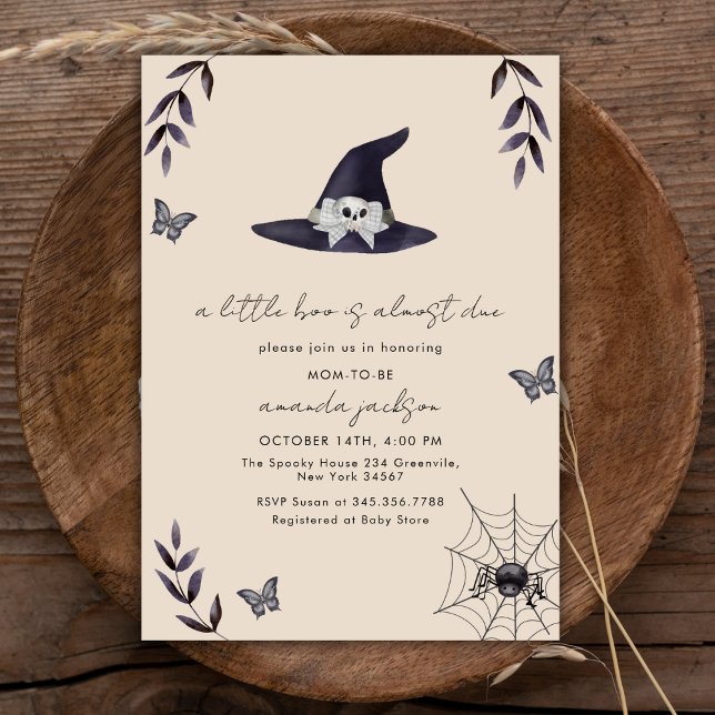 Neutral eine kleine Boo-Hexenhutdusche Einladung (Neutral A Little Boo Witch Hat Baby Shower Invitation)