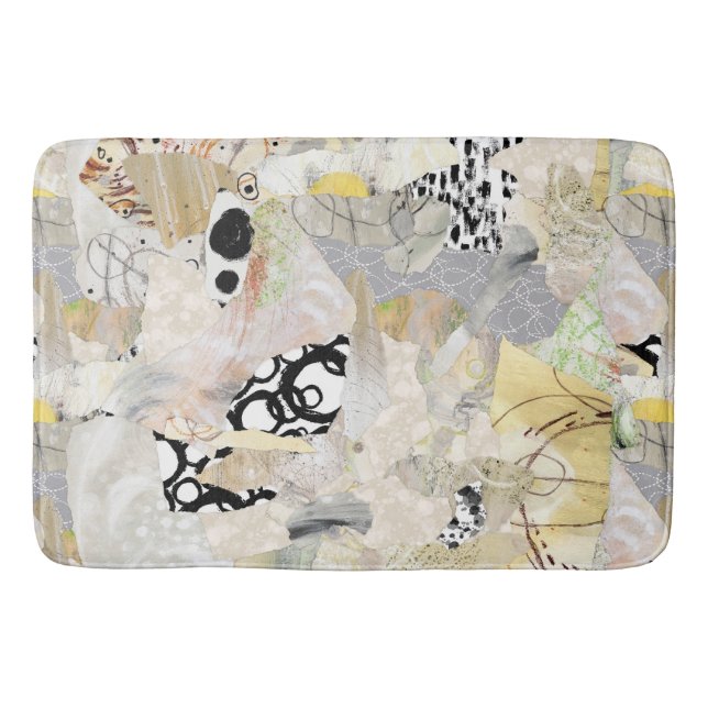 Neutral Elegant Abstract Collage Design Badematte (Vorderseite)