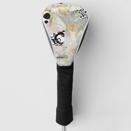 Neutral Elegant Abstract Collage Design Golf Headcover