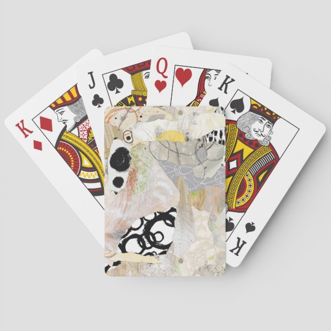 Neutral Elegant Abstract Collage Design Spielkarten (Rückseite)