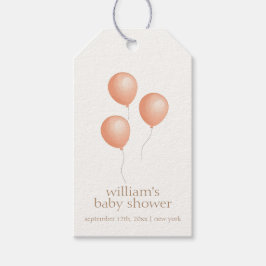 Neutral Elegant Boho Balloon Baby Shower Geschenkanhänger