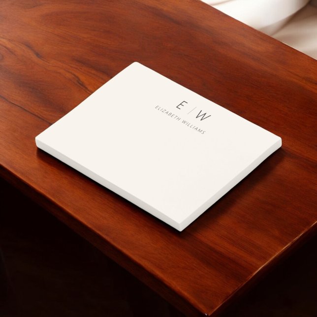 Neutral Elegant Moderner Minimalistischer Monogram Post-it Klebezettel (Von Creator hochgeladen)