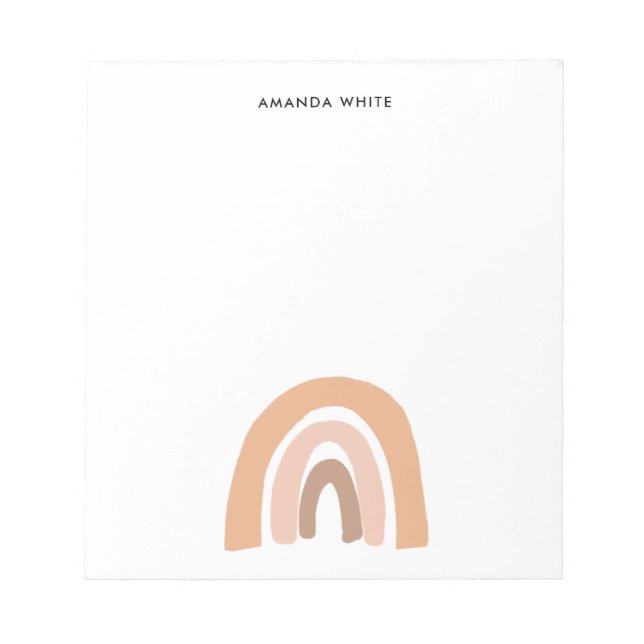 Neutral erthy Pastel Rainbow Notizblock (Vorderseite)