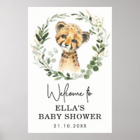 Neutral Eukalyptus Greenery Leopard Baby Shower