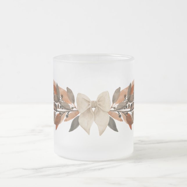 Neutral Fall Leaf “Happy Thanksgiving” Mug Mattglastasse (Mittel)