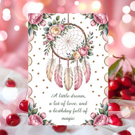Neutral Floral Bohemian Birthday Karte