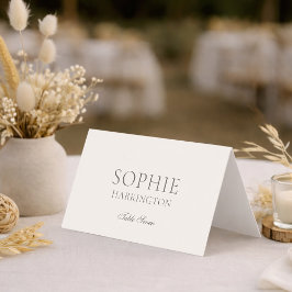 Neutral Floral Wedding Place Cards