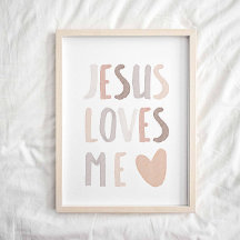 Neutral für Wasserfarben Jesus Liebe mir Poster