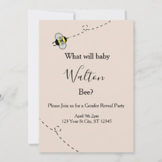 Neutral Gender Reveal Invitations Bee Themed Einladung