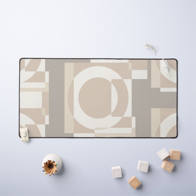 Neutral Geometric Abstract - Modern Bauhaus Schreibtischunterlage (Kindertisch)