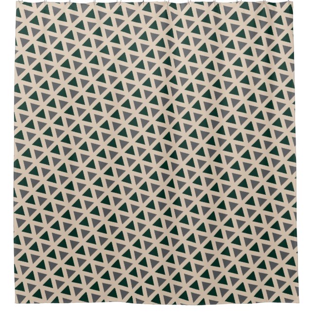 Neutral geometric triangle Shower Curtain Duschvorhang (Vorderseite)