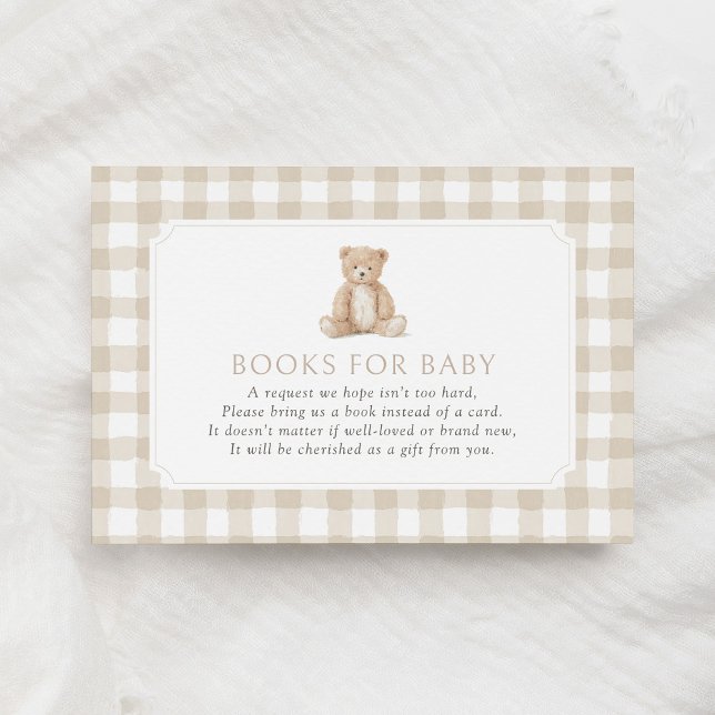 Neutral Gingham Teddy Bear Books for Baby Begleitkarte (Von Creator hochgeladen)