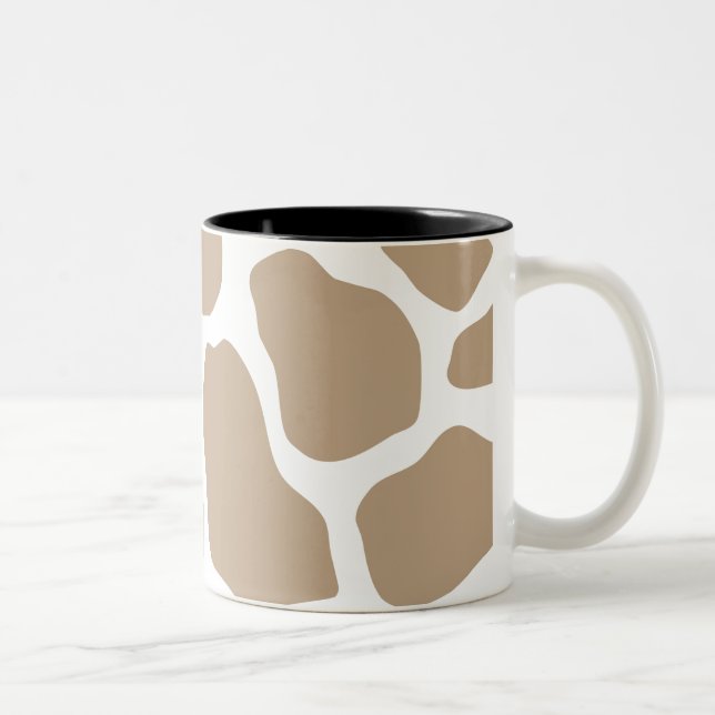 Neutral Giraffe Print Zweifarbige Tasse (Rechts)