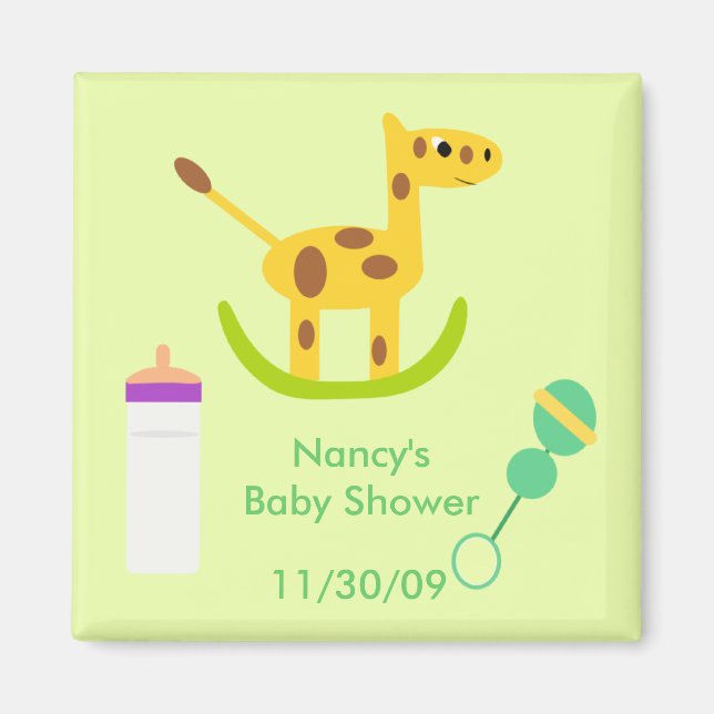 Neutral Giraffe Toy Baby Duwer Gefälligkeitsmagnet Magnet (Vorne)