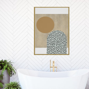 Neutral Gold Abstrakter Limoner Wash Poster
