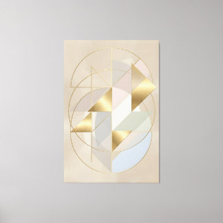 Neutral Gold Accents Abstract Geometric Canvas Leinwanddruck