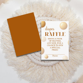 Neutral Gold Balloon Diaper Raffle Baby Shower Begleitkarte