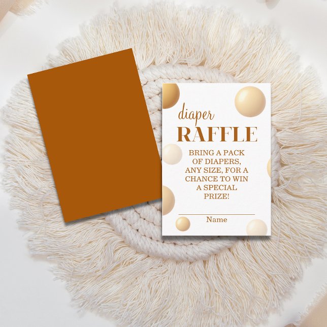 Neutral Gold Balloon Diaper Raffle Baby Shower Begleitkarte (Von Creator hochgeladen)