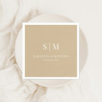 Neutral Gold Elegante Couple Initials Hochzeit