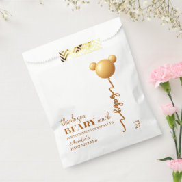 Neutral Gold Teddy Balloon Beary Thank You Geschenktütchen