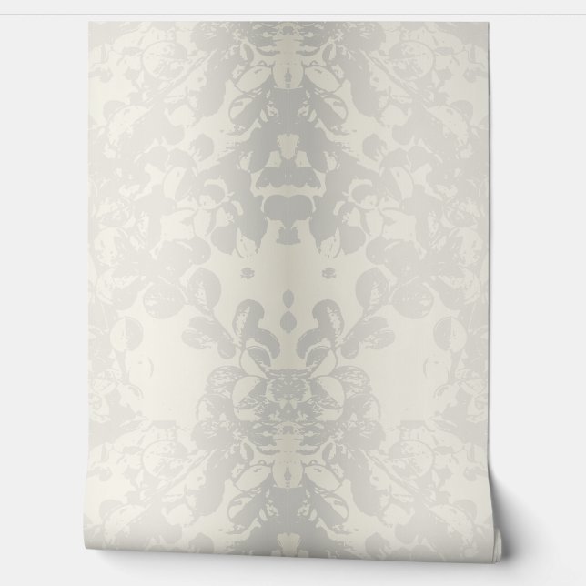 Neutral Gray Beige Floral Seamless Wallpaper  Tapete (Abrollen)
