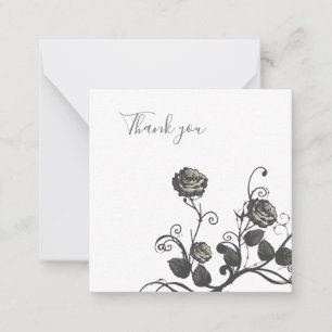 Neutral Gray Rose Danke Karte