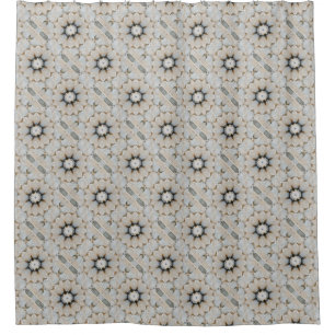 Neutral Gray und Taupe Stone Blume Mandala Design Duschvorhang