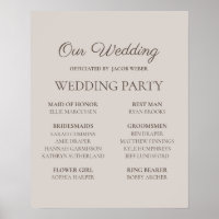 Neutral Gray Wedding Party Namensschild