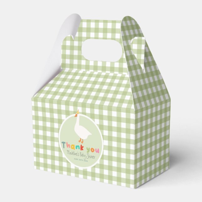Neutral Green Silly Goose Baby Shower Geschenkschachtel (Vorderseite)