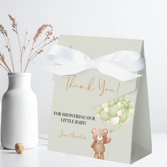 Neutral Green Teddy Bear Oh Baby Balloon Baby Geschenkschachtel (Von Creator hochgeladen)