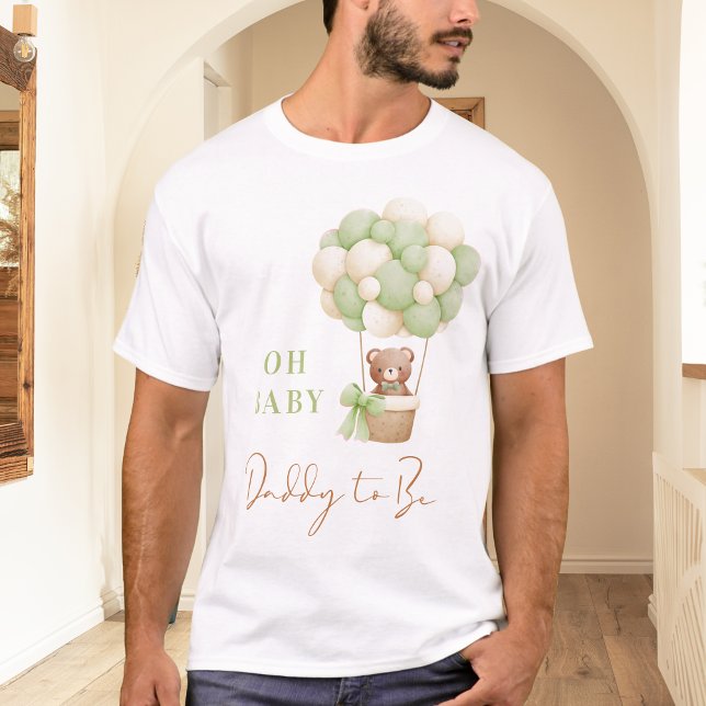 Neutral grüner Teddybär, Baby Daddy, um zu sein T-Shirt (Von Creator hochgeladen)