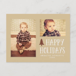 Neutral Happy Holidays Weihnachten 2 Foto Postkart