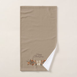 Neutral “Happy Thanksgiving” Towel  Handtuch