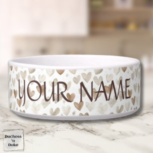 Neutral Heart Pattern Shabby Chic Haustier-Schüsse Napf