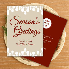 Neutral Holiday Card | Custom Business Logo Feiertagskarte