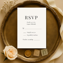 Neutral Ivory Minimalist Wedding RSVP 