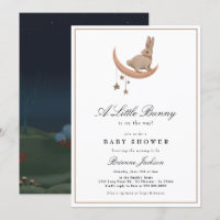 Neutral Little Bunny Moon Stars Babydusche