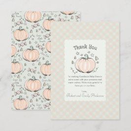 Neutral Little Pumpkin Baby Dusche Danke Karte