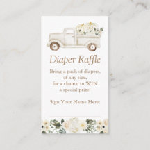 Neutral Little Pumpkin Diaper Raffle Ticket