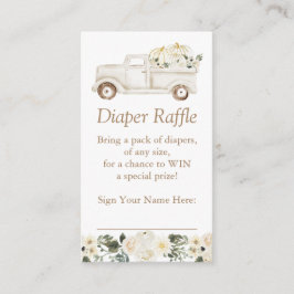 Neutral Little Pumpkin Diaper Raffle Ticket Begleitkarte
