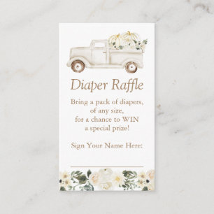 Neutral Little Pumpkin Diaper Raffle Ticket Begleitkarte