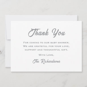 Neutral Little Snowflake Winter Baby Shower Dankeskarte