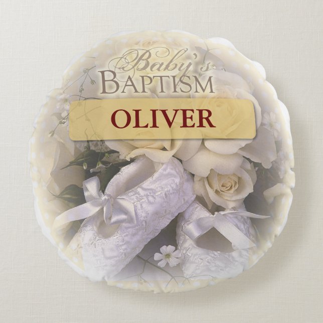 Neutral, maßgeschneidert, personalisieren, Ameli Rundes Kissen (Vorderseite)