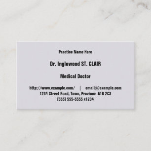 Neutral Medical Specialist Business Card Visitenkarte