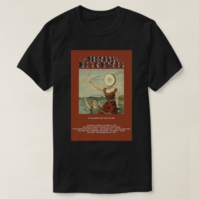 Neutral Milk Hotel - im Flugzeug über dem Meer T-Shirt (Design vorne)