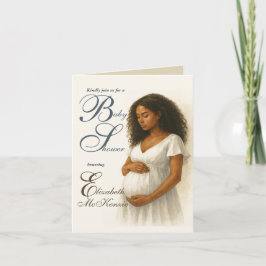 Neutral Minimal Baby Shower Black Mom to be Einladung