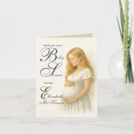 Neutral Minimal Baby Shower Blode Mom to be Einladung