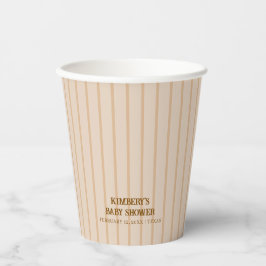 Neutral Minimal Rustic Boho Cowgirl Babydusche Pappbecher